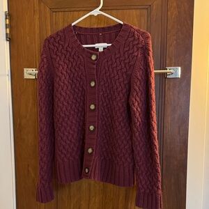 St. John's Bay Maroon Cable Knit Cardigan